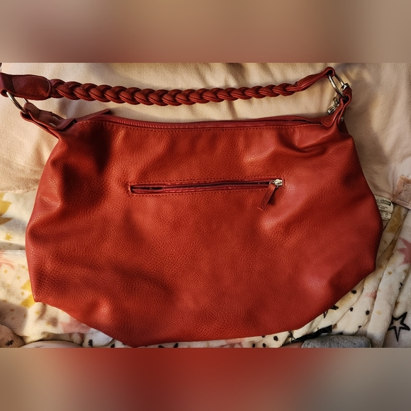 NWOT Red Cross Stitch *faux leather* Purse - Picture 2 of 16